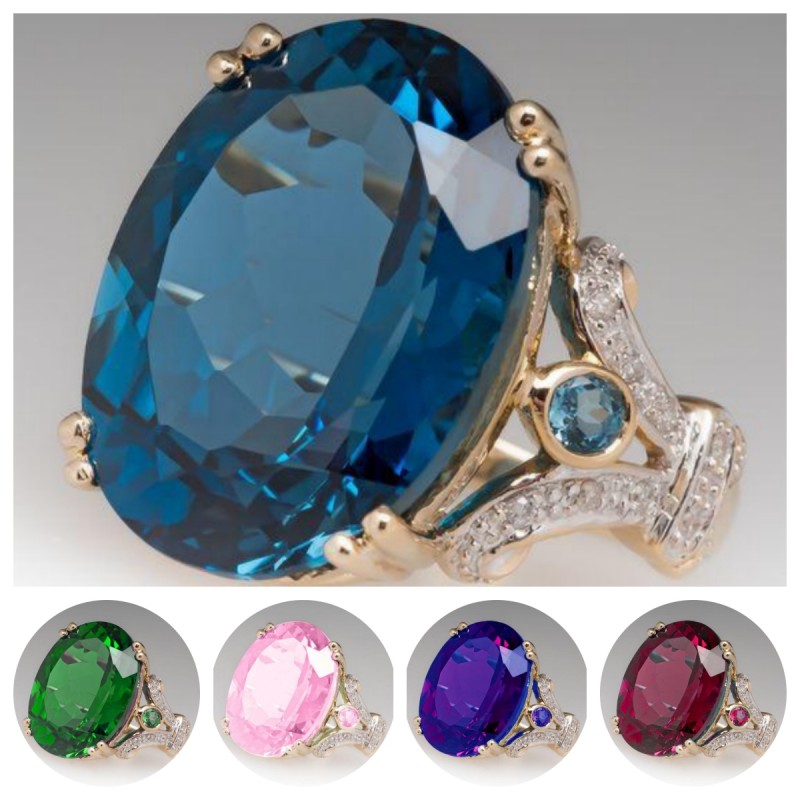 Large Women'S Formal Wear - Luxury Elegant Women's Ring Inlaid With