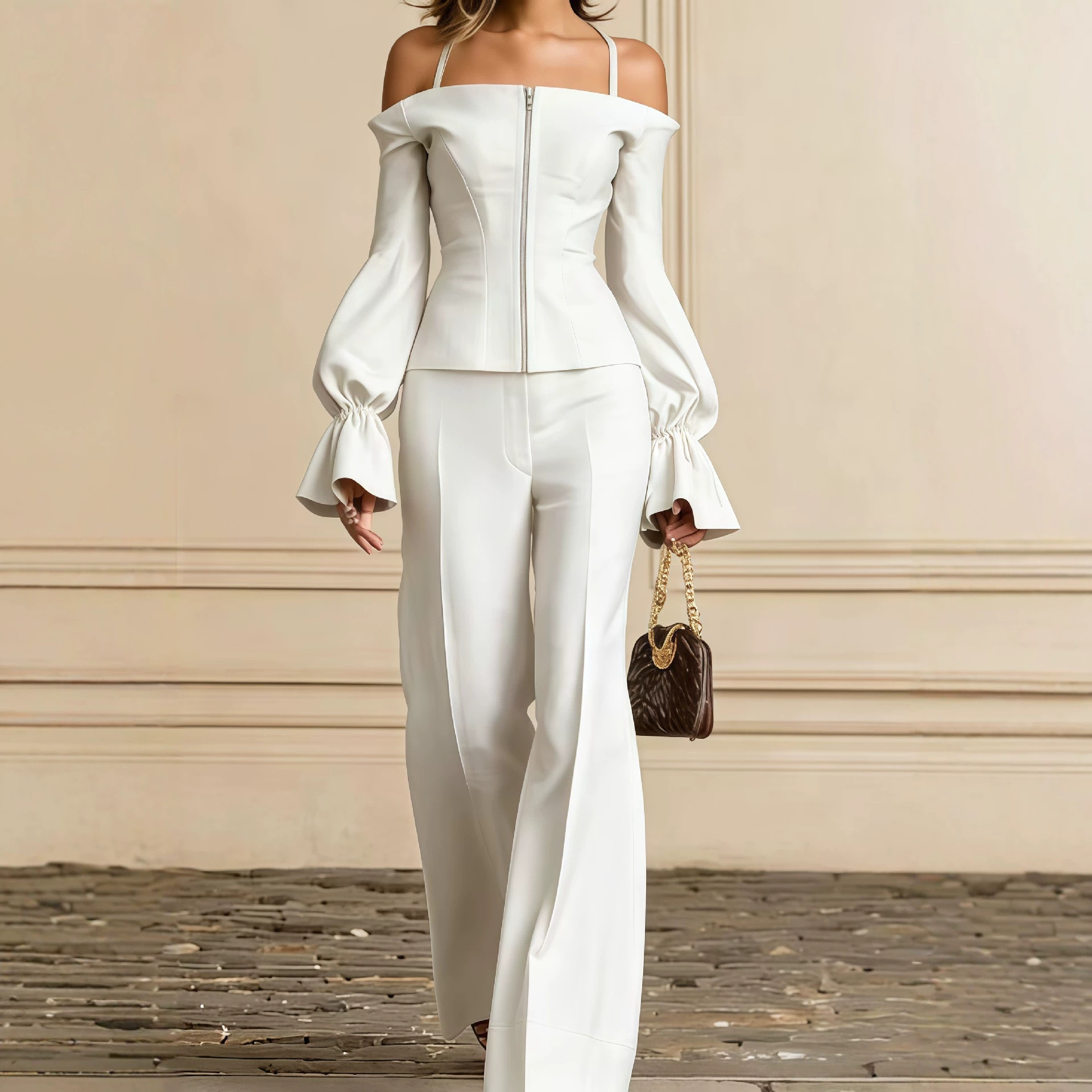 Women'S Formal Wear With Pants - 2 Piece Pants Set Women Solid