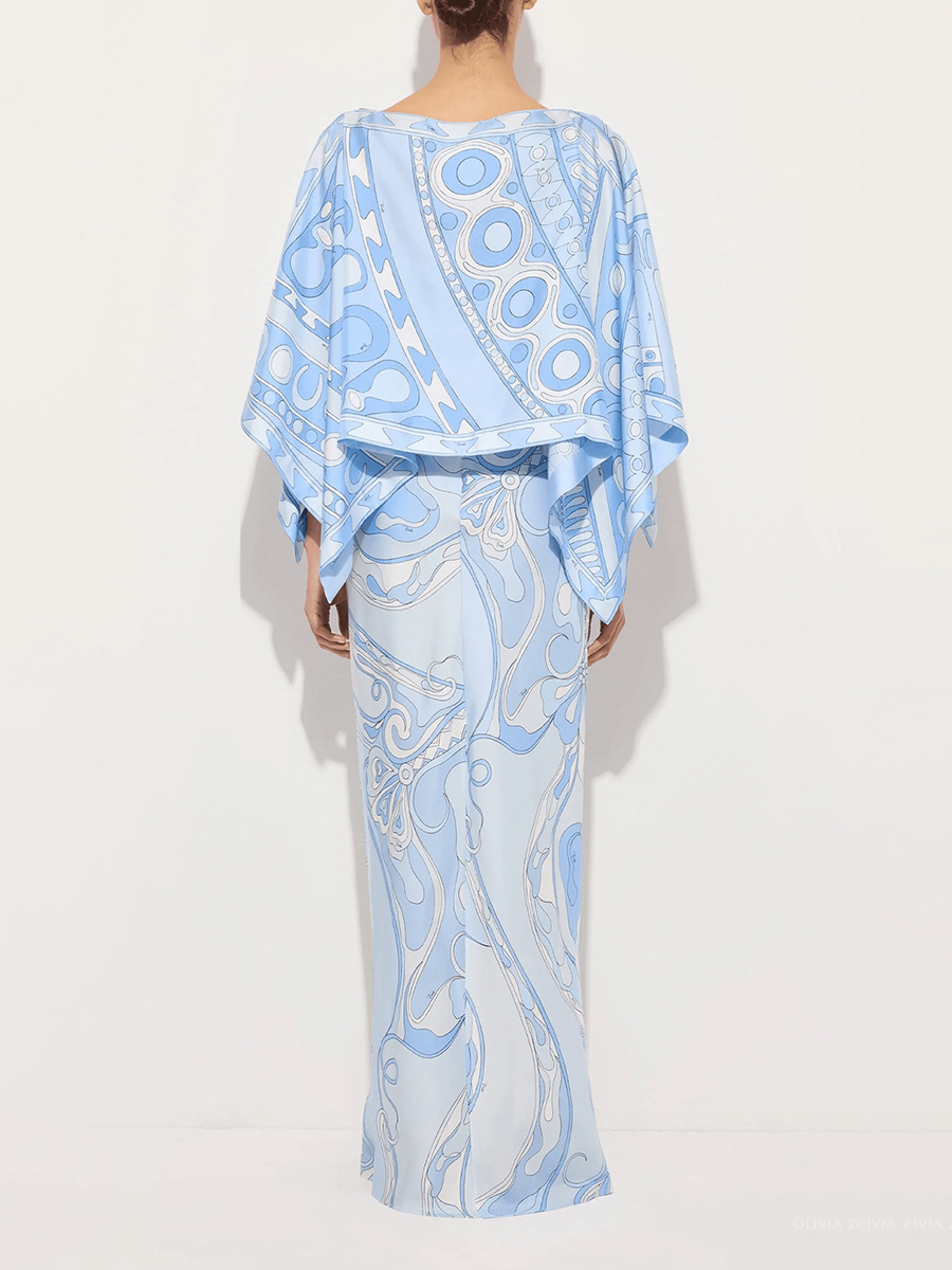 VGH Light Blue Abstract Print  - đánh giá và giá Women Formal Wear Set