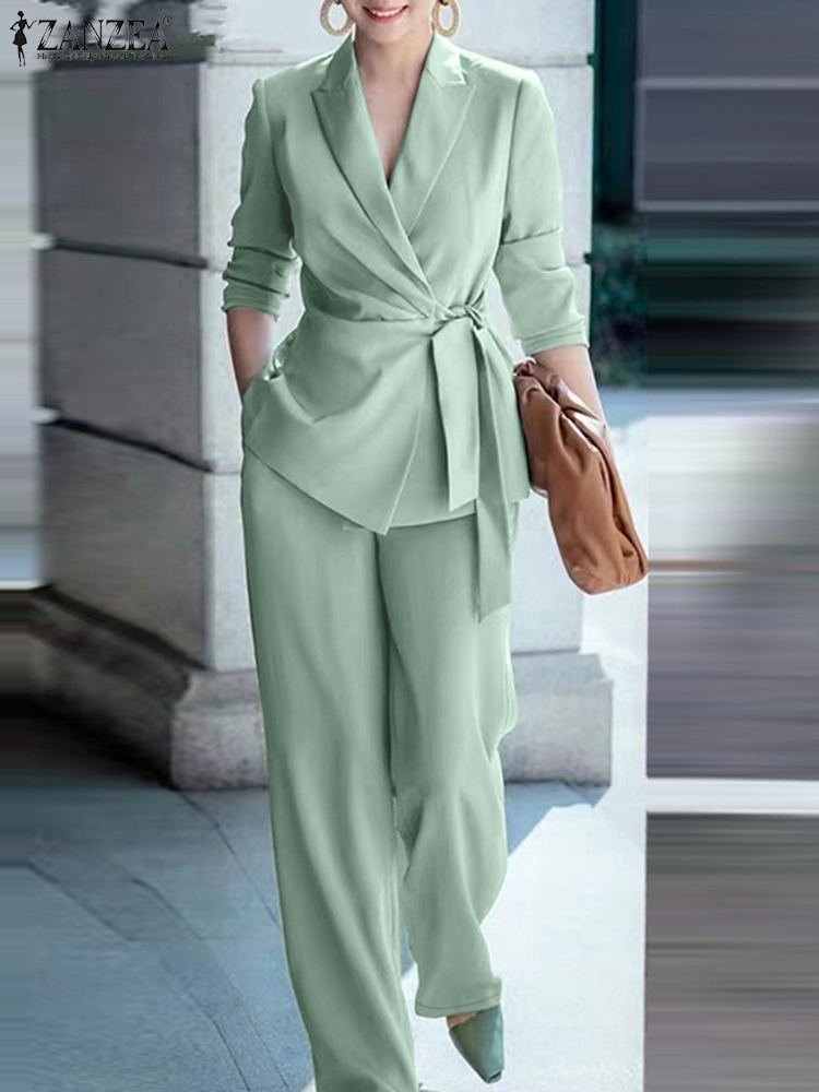 ZANZEA Spring 2pcs Office Wome - đánh giá và giá Women Formal Wear Set