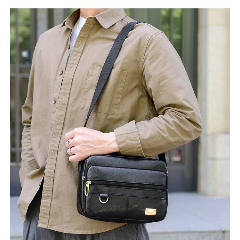 Leather Men's Sling Bag Messen - đánh giá và giá Structured Handbag Work