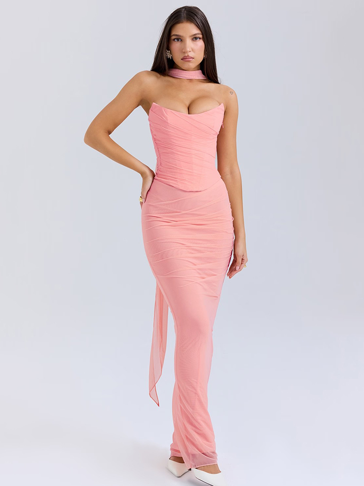 Articat Elegant Mesh Patchwork - đánh giá và giá Women Formal Wear Set