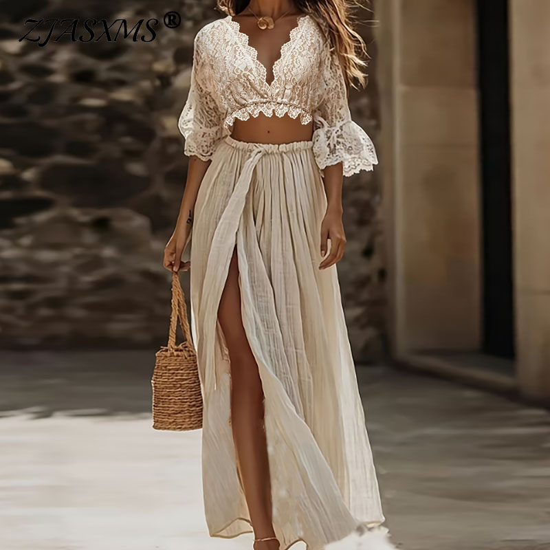 Womens Bohemian Lace Two Piece - đánh giá và giá Women Formal Wear Set