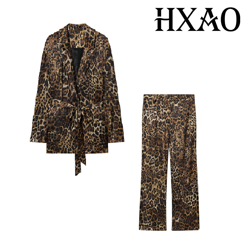HXAO Leopard Pants Sets 2 Piec - đánh giá và giá Women Formal Wear Set