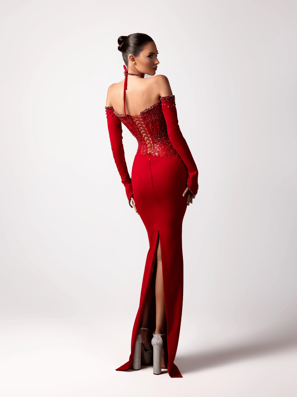 Red Sexy Halter Evening Dress  - đánh giá và giá Formal Gala Wear Women