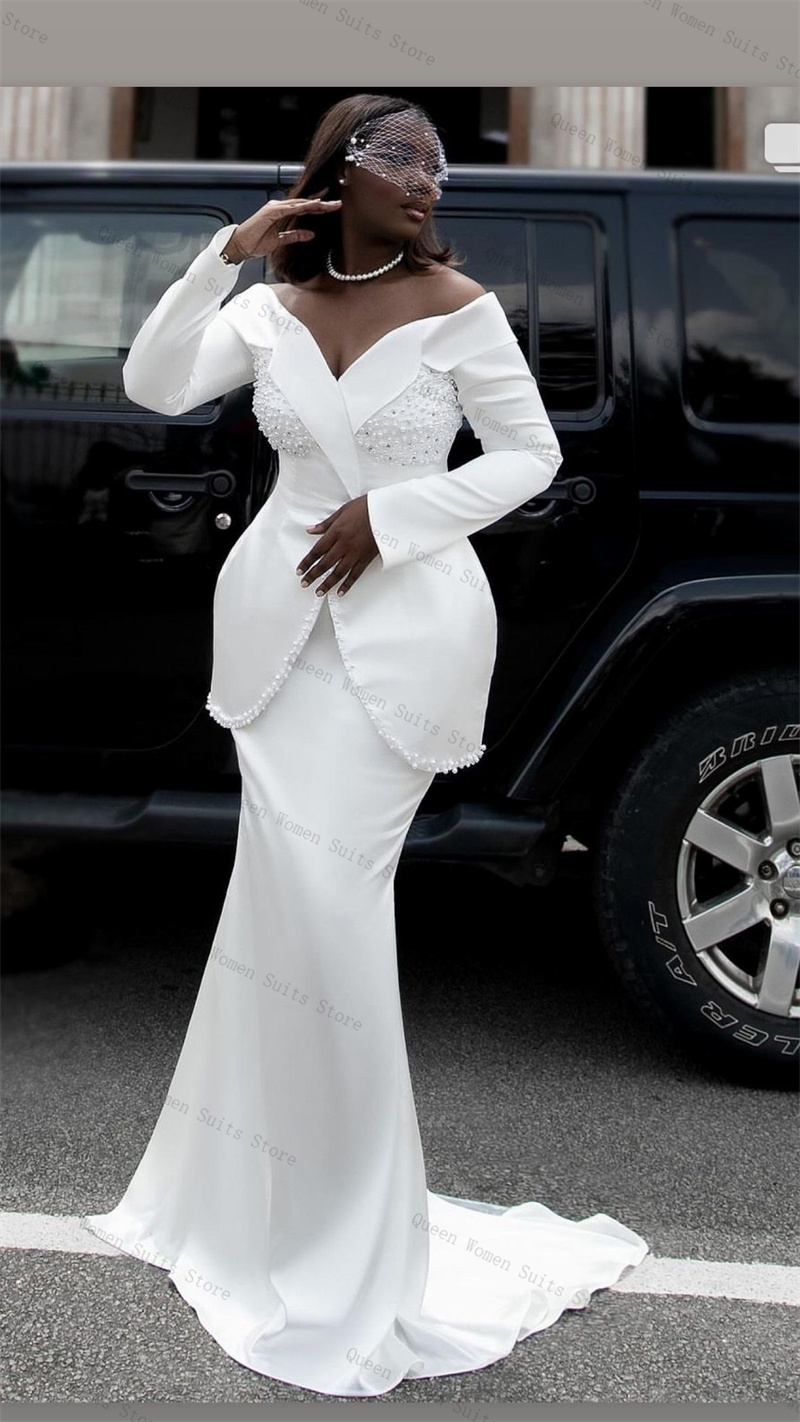 White Pearls Women Suit Skirt  - đánh giá và giá Women Formal Wear With Skirt