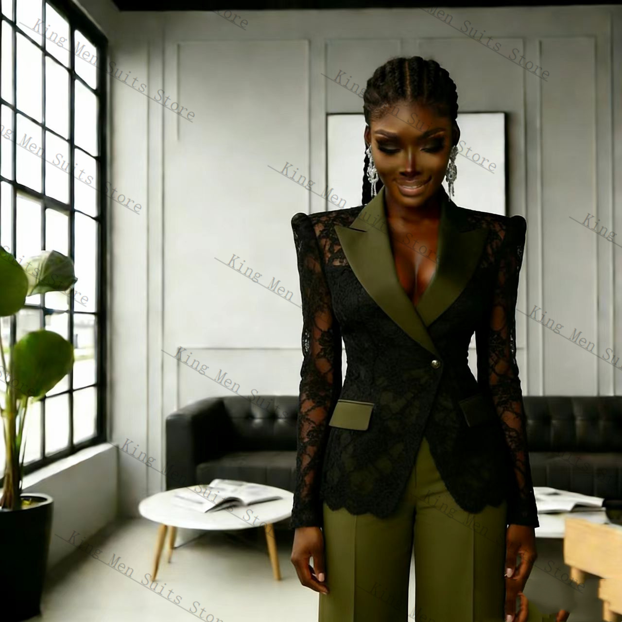 Green Black Lace Women Suit Se - đánh giá và giá Women'S Formal Wear Wedding Guest