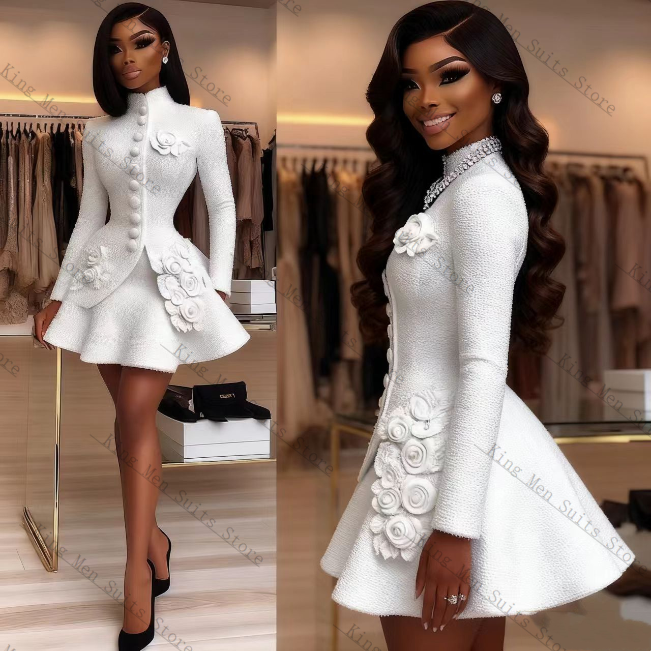 Luxury White Women Suit Set 2  - đánh giá và giá Women'S Formal Wear Wedding Guest