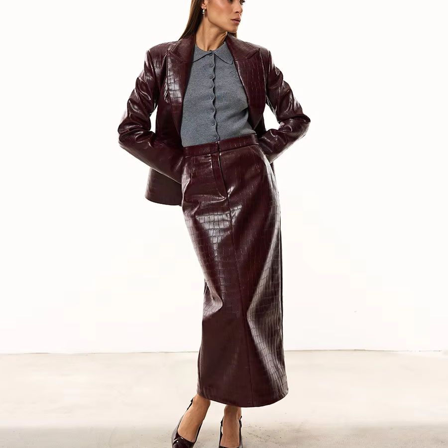 IG Women Burgundy Croc Faux Le - đánh giá và giá Women Formal Wear Set