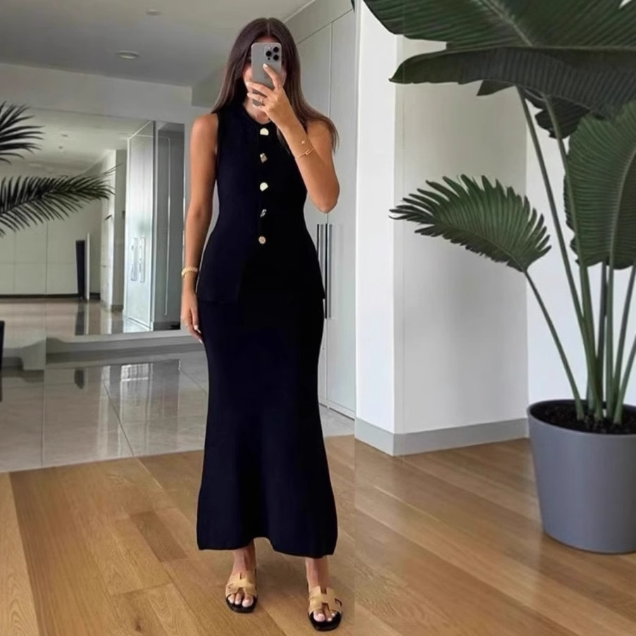 Round-neck Single-breasted Sle - đánh giá và giá Women Formal Wear With Skirt