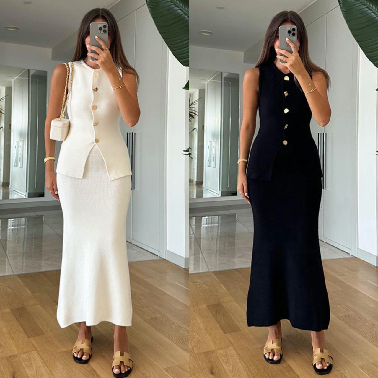 Round-neck Single-breasted Sle - đánh giá và giá Women Formal Wear With Skirt