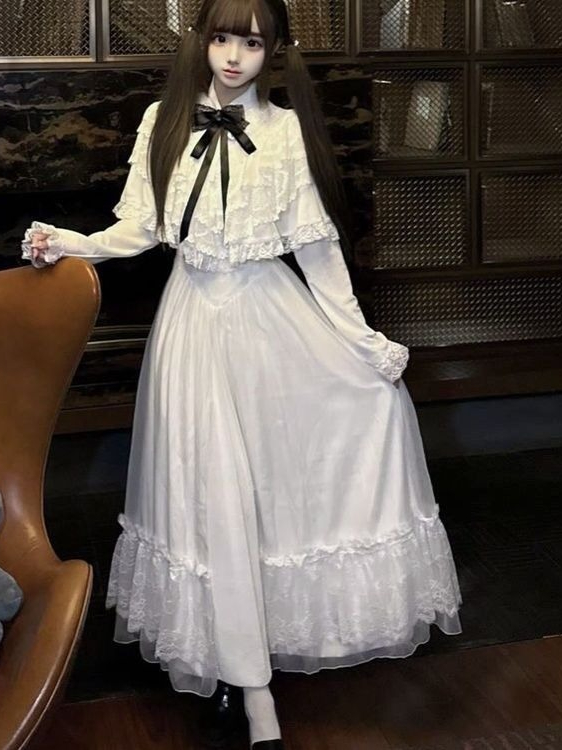 Japanese Short Sleeve Bow Lace - đánh giá và giá Women Formal Wear With Skirt