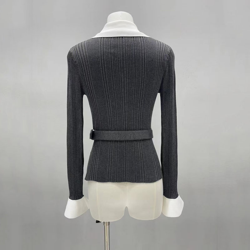 Contrasting-color V-neck fitte - đánh giá và giá Women'S Formal Wear Cardigan