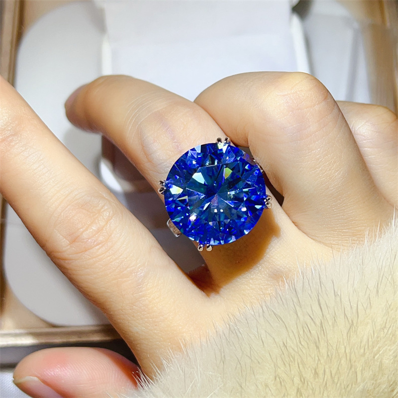 925 Silver 20CT Blue Moissanit - đánh giá và giá Large Women'S Formal Wear