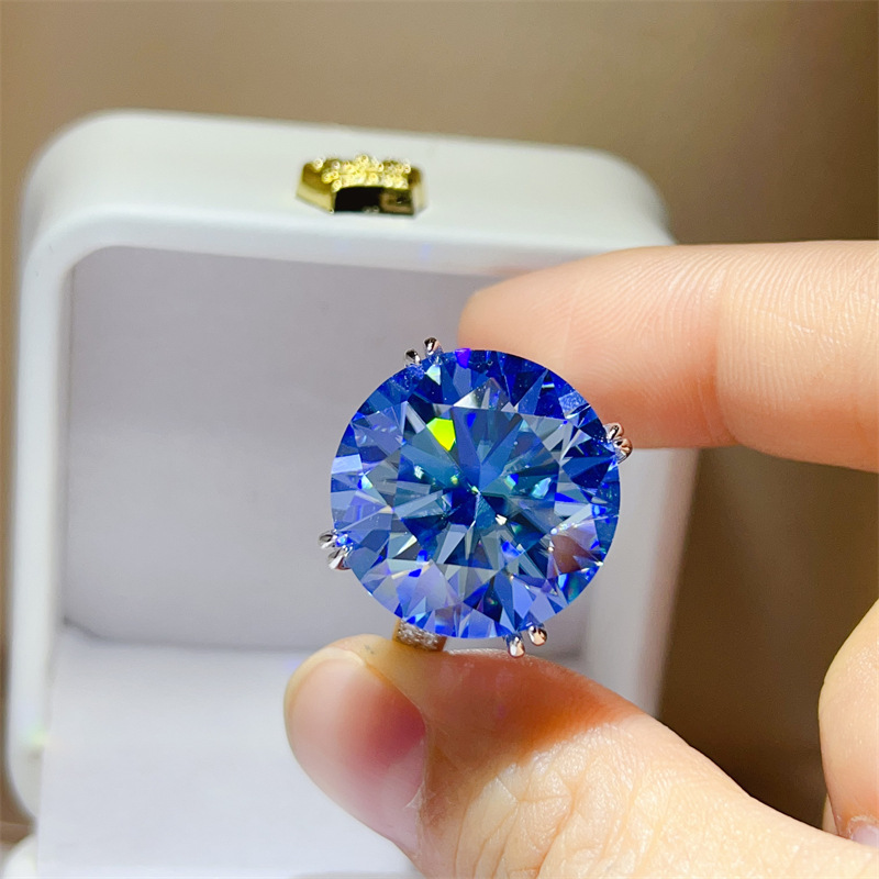 925 Silver 20CT Blue Moissanit - đánh giá và giá Large Women'S Formal Wear