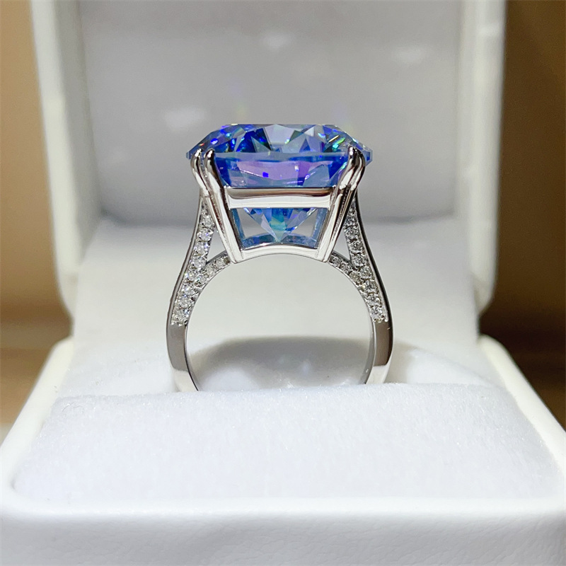 925 Silver 20CT Blue Moissanit - đánh giá và giá Large Women'S Formal Wear