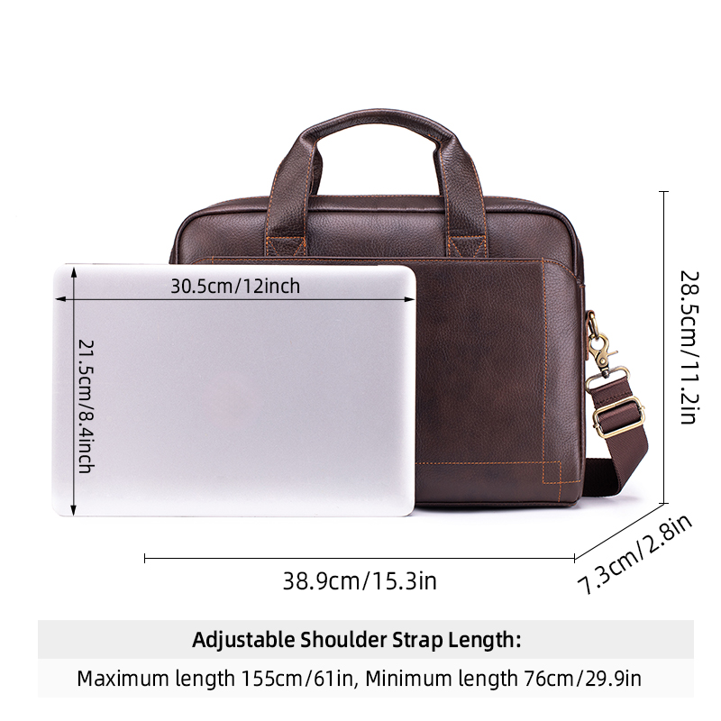 Genuine Leather Men's Business - đánh giá và giá Structured Handbag Work
