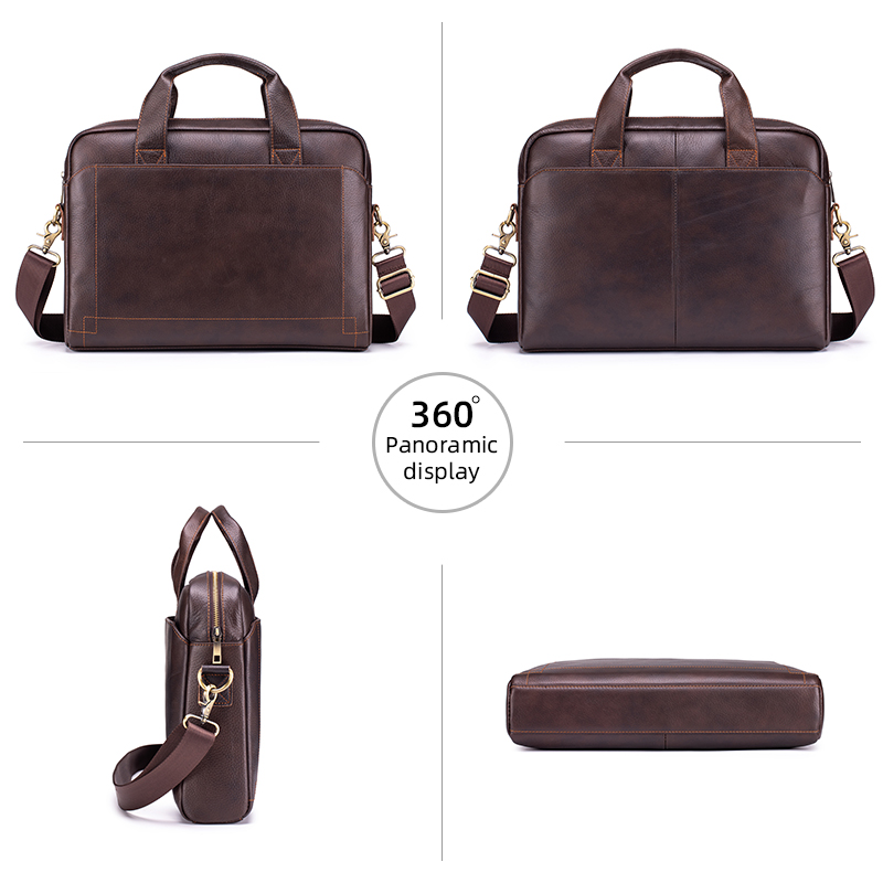Genuine Leather Men's Business - đánh giá và giá Structured Handbag Work
