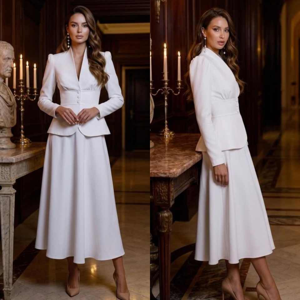 Elegant Two Piece Women Suit S - đánh giá và giá Women Formal Wear With Skirt