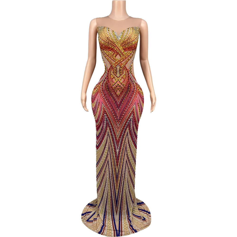 Women Sparkly Rhinestone Mesh  - đánh giá và giá Formal Gala Wear Women
