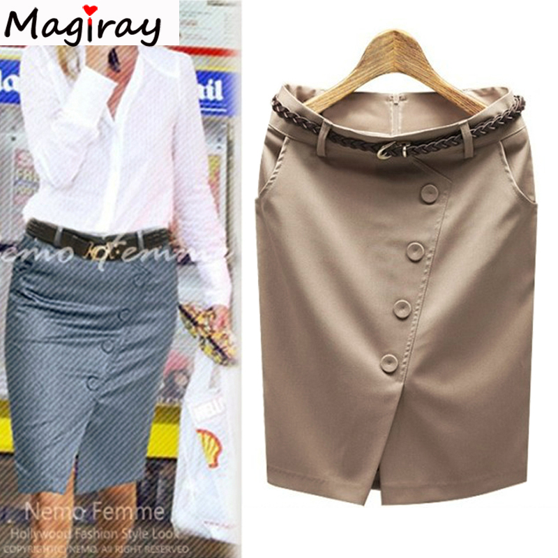 S ~ 3XL Plus Kích Thước Nút Xẻ - đánh giá và giá Women Formal Wear With Skirt