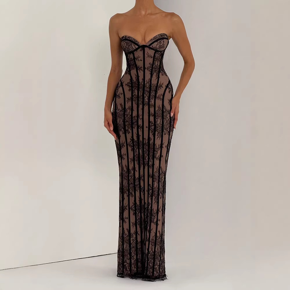 Strapless Bodycon Maxi Dress f - đánh giá và giá Women Formal Party Wear Dress
